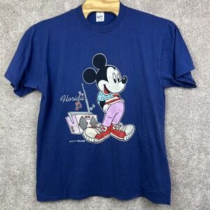 Vintage Disney by‎ Velva Sheen Mickey Print On Made In USA Size XL